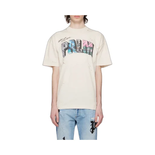 Palm Angels Logo Printed Crewneck T-Shirt
