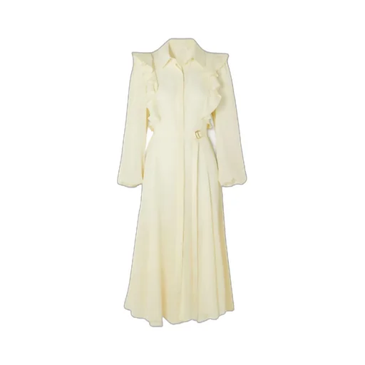 Ruffled Midi Shirtdress