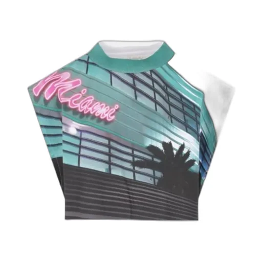 Graphic-Print Sleeveless Top
