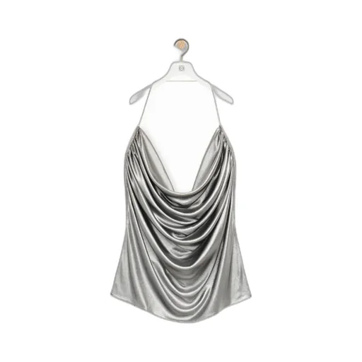 Draped Top In Laminated Jersey