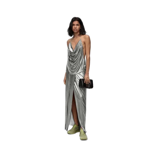 Draped Top In Laminated Jersey