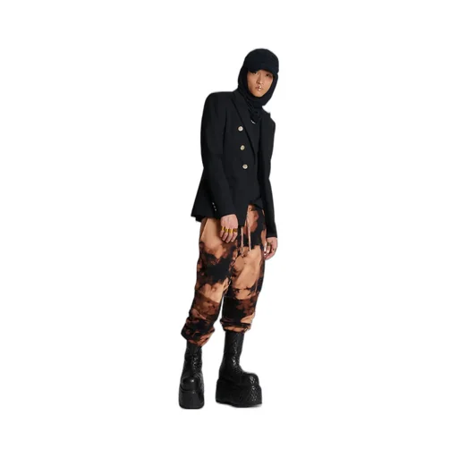 Cotton Jogging Bottoms With Burnt Print