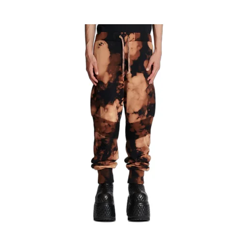 Cotton Jogging Bottoms With Burnt Print