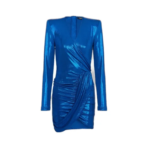 Draped Jersey Lamé Dress