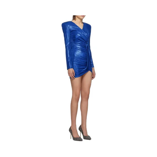 Draped Jersey Lamé Dress