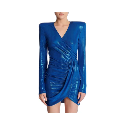 Draped Jersey Lamé Dress