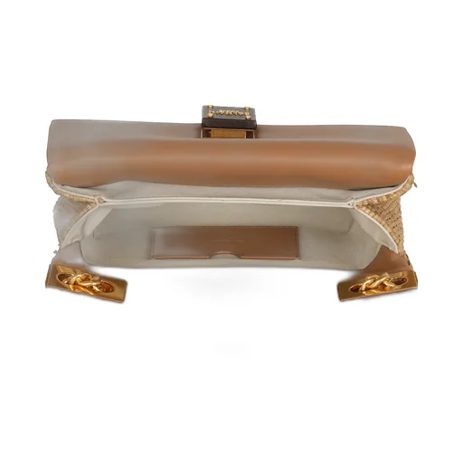 1945 Soft Small Bag In Leather And Raffia