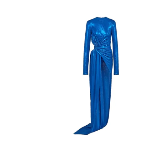 Draped Jersey Lamé Dress