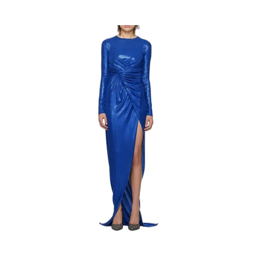 Draped Jersey Lamé Dress