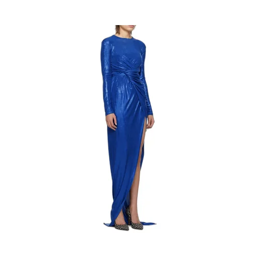 Draped Jersey Lamé Dress