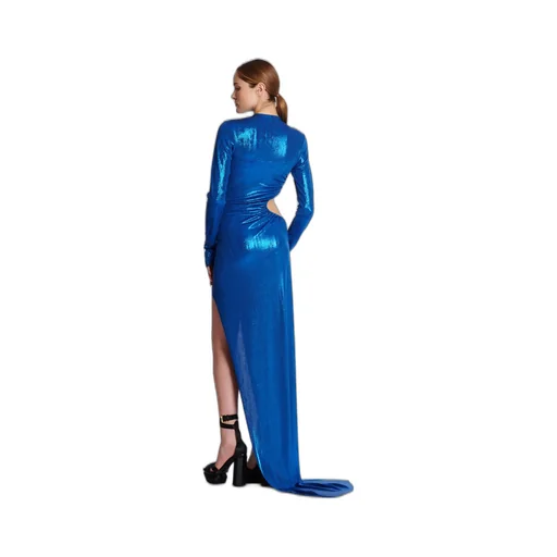 Draped Jersey Lamé Dress