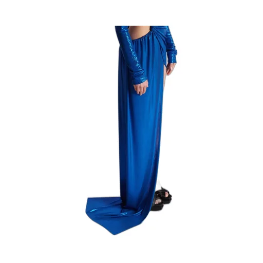 Draped Jersey Lamé Dress