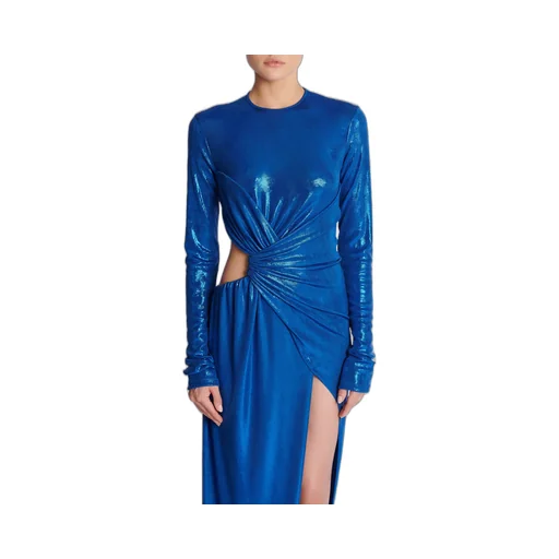 Draped Jersey Lamé Dress