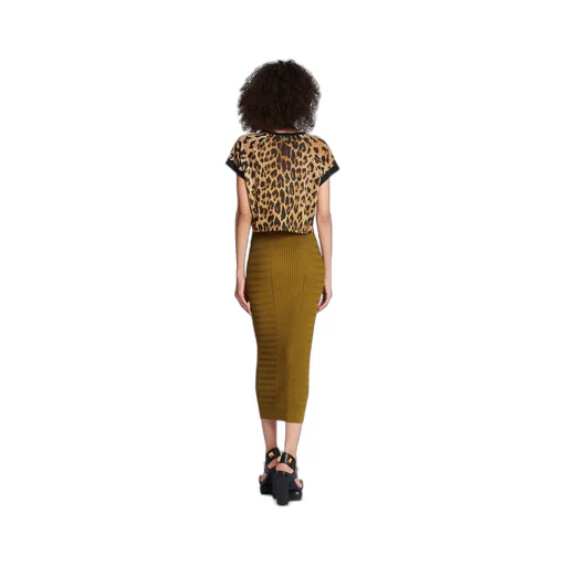 Balmain Leopard-Printed Crewneck Cropped T-Shirt