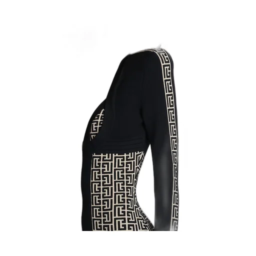 Balmain Monogrammed Bodycon Knitted Dress