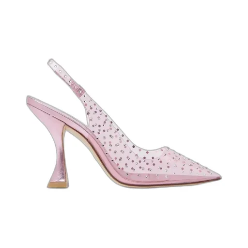 Crystal-Embellished Transparent Pumps