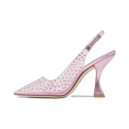 Crystal-Embellished Transparent Pumps