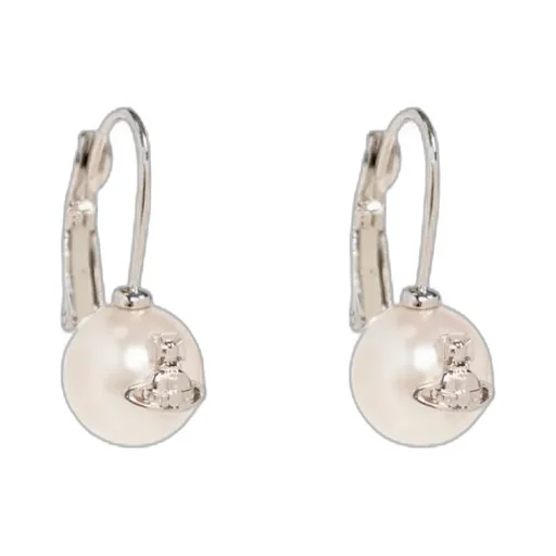 Logo-Embossed Pearl Earring