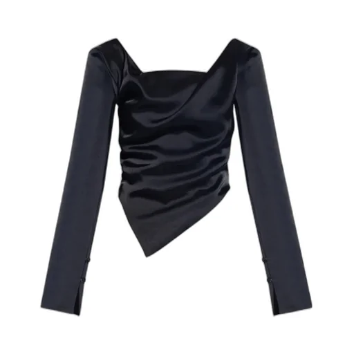 Bintou Draped Asymmetric-Hem Top