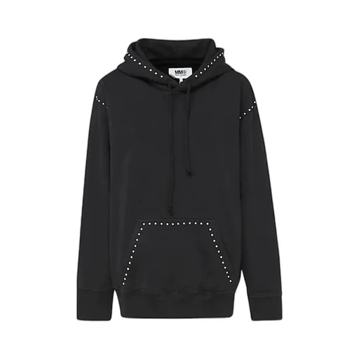 Stud-Embellished Cotton Hoodie