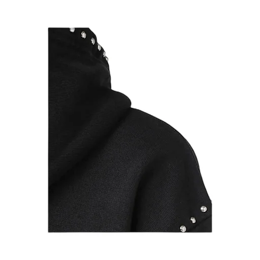 Stud-Embellished Cotton Hoodie