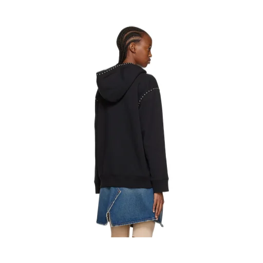 Stud-Embellished Cotton Hoodie