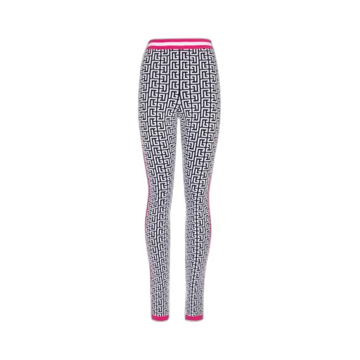 Knit Leggings With Balmain Monogram