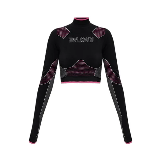 Balmain High Neck Seamless Cropped Top