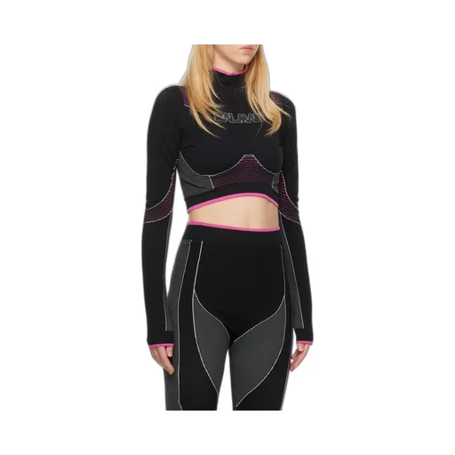 Balmain High Neck Seamless Cropped Top