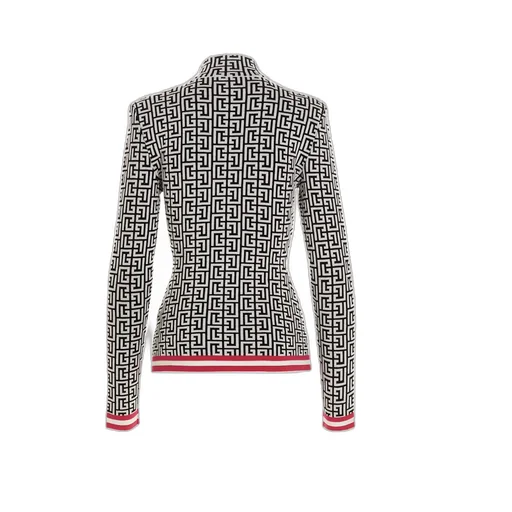 Monogram-Print Roll-Neck Jumper