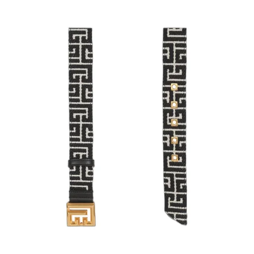 Balmain Pb Monogrammed Jacquard Belt