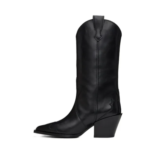 70Mm Pointed-Toe Leather Boots