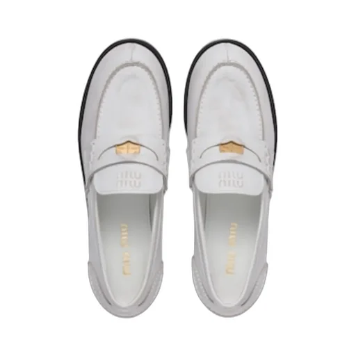 Miu Miu Logo Detailed Slip-On Penny Loafers