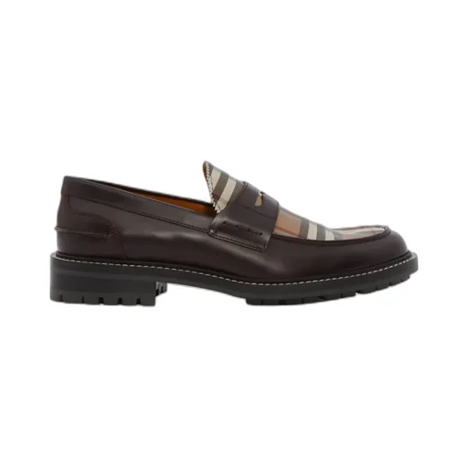 Vintage Check Leather Loafers