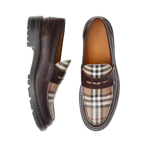 Vintage Check Leather Loafers