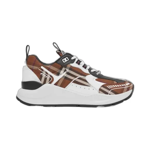 Burberry Check Pattern Lace-Up Sneakers