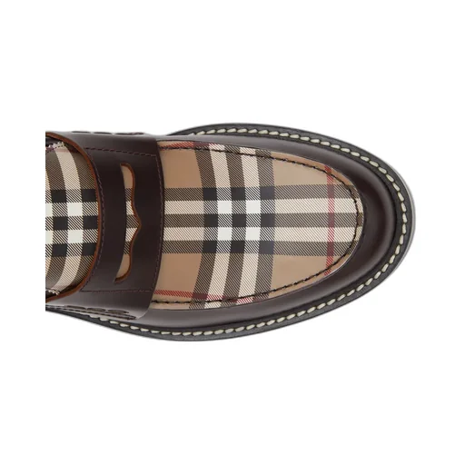 Vintage Check Leather Loafers