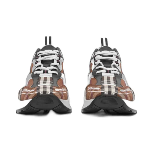 Burberry Check Pattern Lace-Up Sneakers