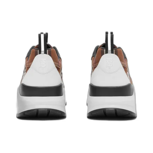 Burberry Check Pattern Lace-Up Sneakers