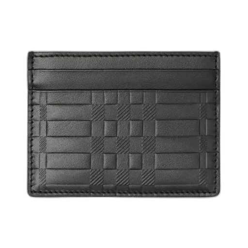 Embossed Check Leather Cardholder