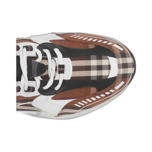 Burberry Check Pattern Lace-Up Sneakers