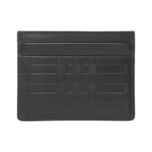 Embossed Check Leather Cardholder