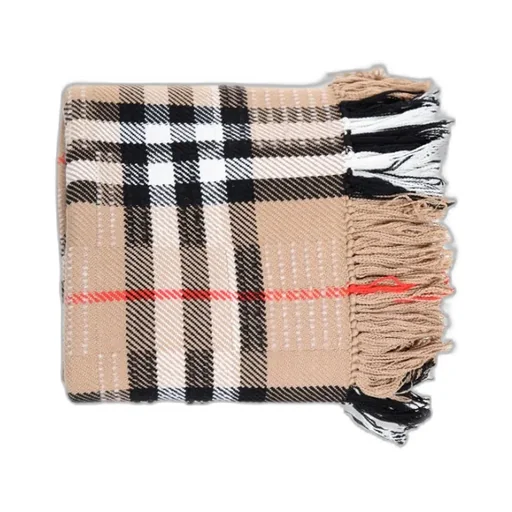 Burberry Checked Fringed Scarf