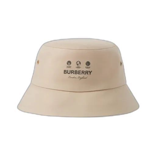 Burberry Logo Printed Wide Brim Bucket Hat