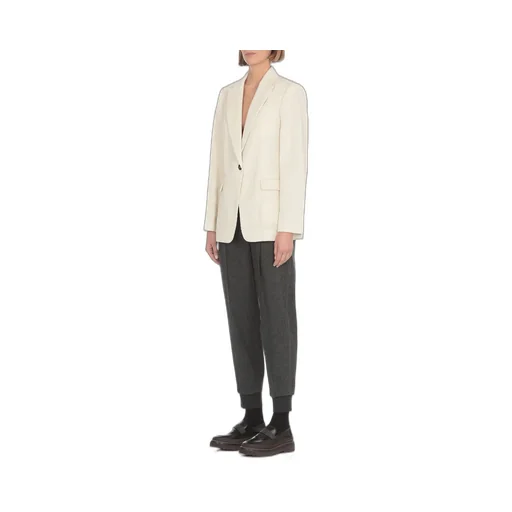 Ribbed Single-Breasted Blazer