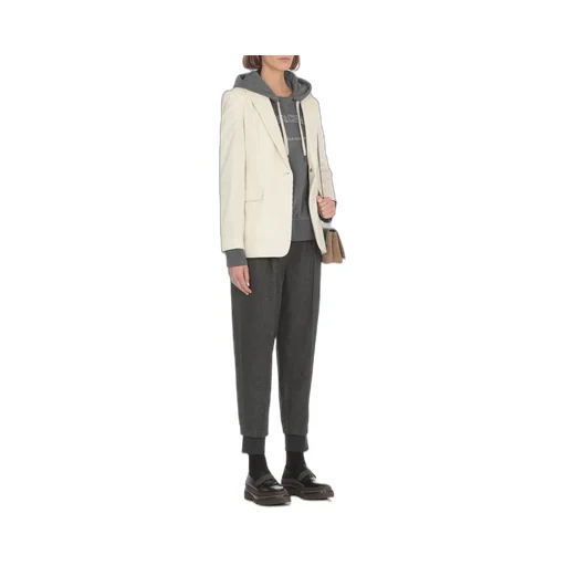 Ribbed Single-Breasted Blazer