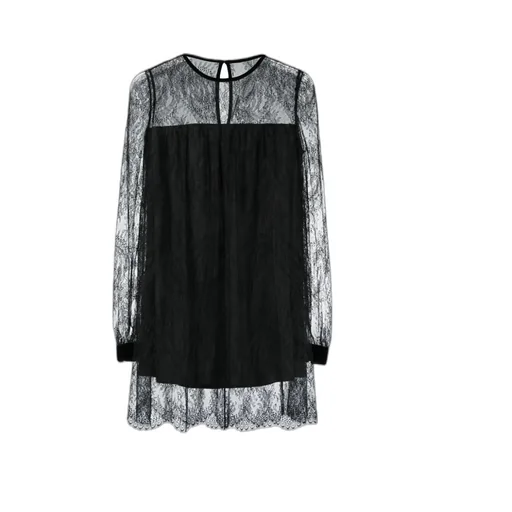 Lace-Detail Layered Mini Dress