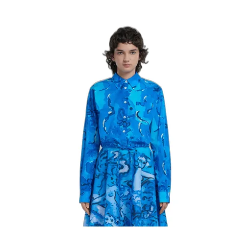 Marni Abstract Floral Printed Ruched Shirt