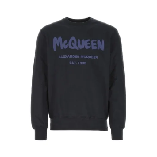Alexander Mcqueen Graffiti Logo Printed Crewneck Sweatshirt