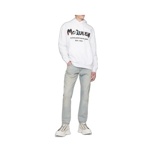 Graffiti-Print Cotton Hoodie